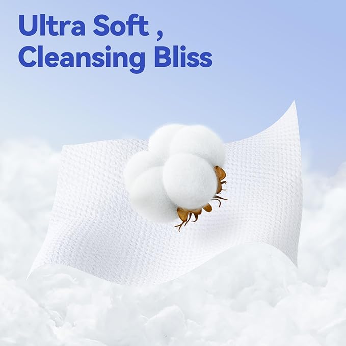 Winner Face Towels, 100% USDA Biobased Facial Towelettes XL, Disposable Face Towel for Sensitive Skin, Ultra Soft Makeup Remover Dry Wipes, Odor-Free, 55 Count, 1 Pack
