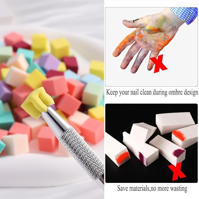 100Pcs Soft Nail Sponges for