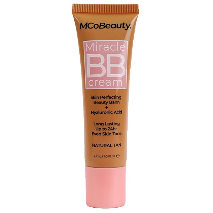 MCoBeauty Miracle BB Cream, Natural Tan, Skin-Perfecting Coverage Free Cosmetics