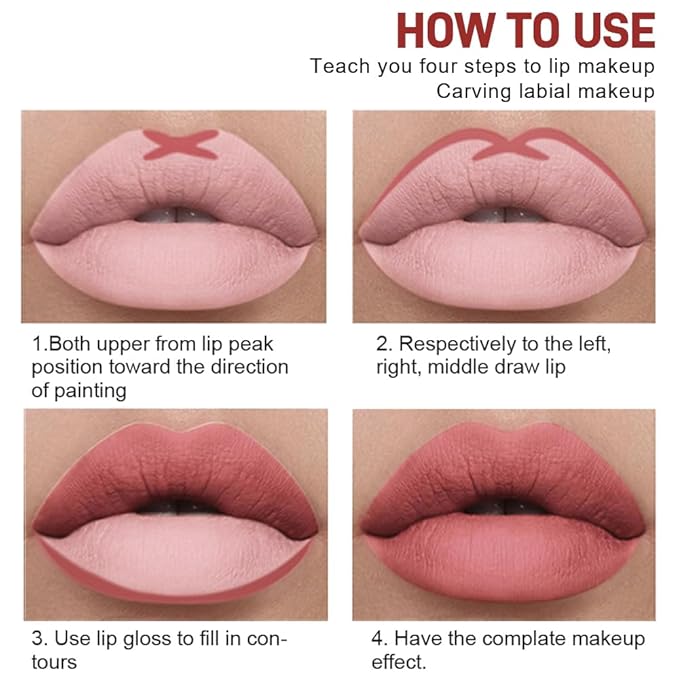 6 Colors Liquid Lipstick + Lip Liner Pen