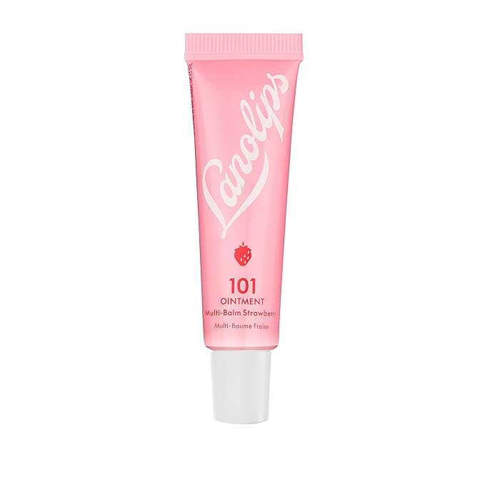 Lanolips 101 Ointment - Lanolin Lip Balm for Smooth, Hydrated & Healthy Lips - Multipurpose Lip Ointment with Lanolin Oil for Dry Lips, Cuticles & More - Strawberry (0.52 oz)