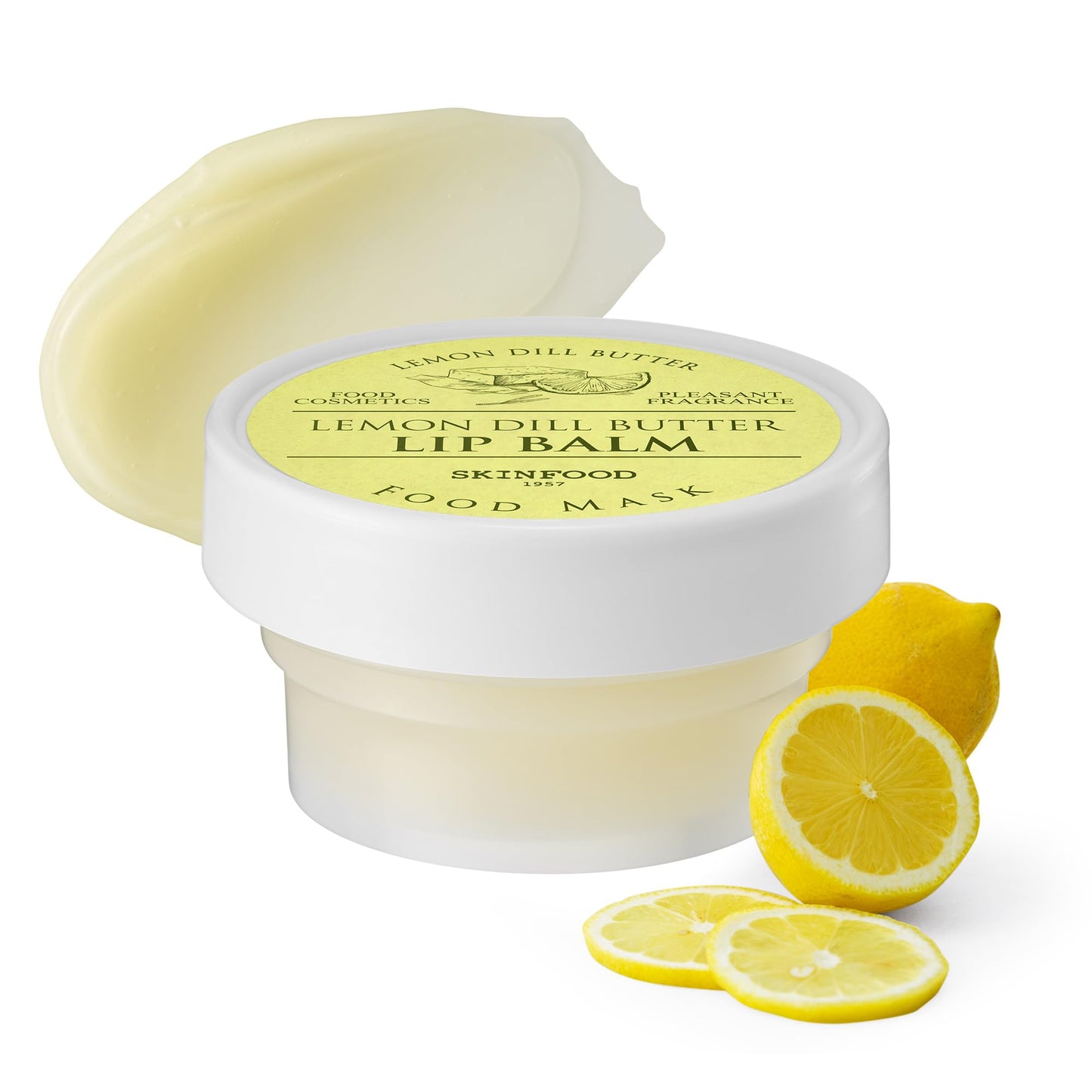 SKINFOOD Lemon Dill Butter Lip Balm, Korean Glowing Organic Lip Butter for Every moment, Nourishing Lip Care for Firm, Hydrating & Moisturizing Lip Balm, Vegan (0.71 fl. oz.)