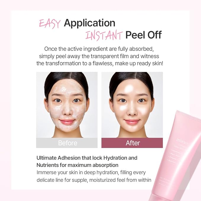 mixsoon Collagen Glass Skin Mask Peel off Facial Packs 2.71 Fl. Oz. / 80ml Collagen Wrapping Hydrating, Glow, Moisturizer For Korean Glass Skin Care