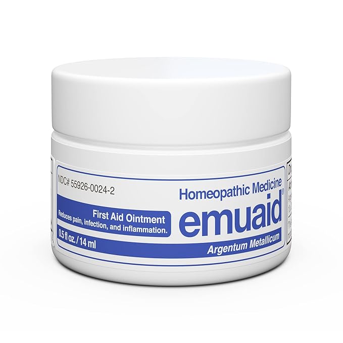 emuaid Ointment for Eczema and Psoriasis Relief, Reduces Itching, Pain, Swelling, Regular Strength Treatment for 100+ Skin Conditions, Steroid and Chemical-Free, Suitable for All Ages, 0.5oz