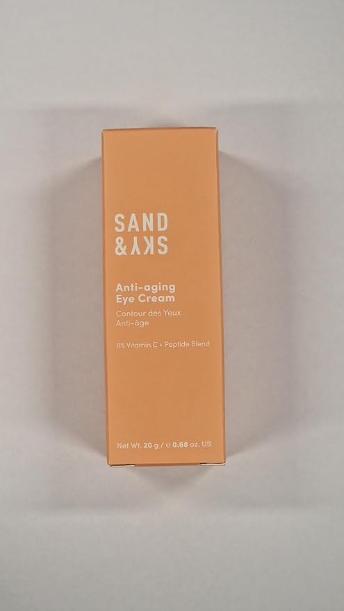 Sand & Sky Australian Essentials Anti-Aging Eye Cream with Peptides & Vitamin C - Under-Eye Brightening Formula, Reduces Dark Circles & Puffiness