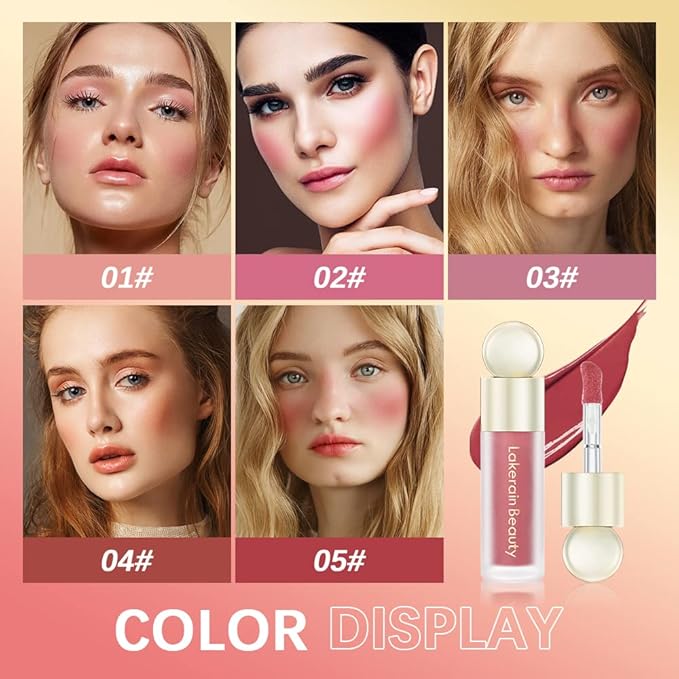 2 Colors Liquid Blush,Soft Cream Face Blush, Dewy - LOVE)