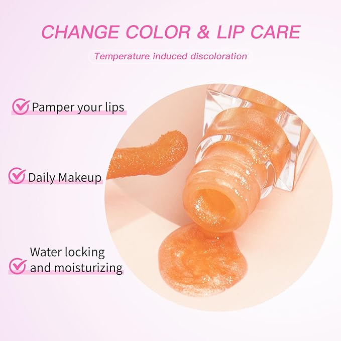 Crystal Jelly Moisturizing Lip Oil 2Pcs Hydrating Lip Moisturizing