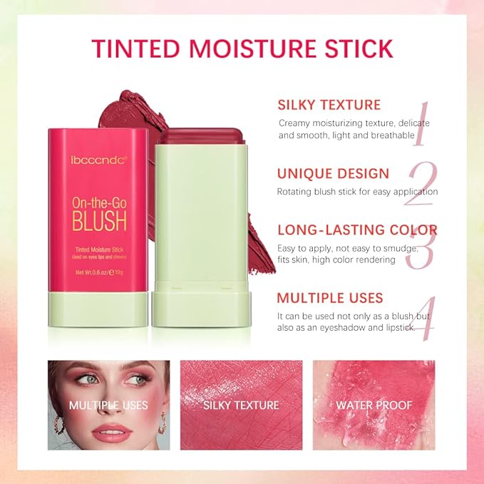Blush Stick Matte Finish Waterproof Long Lasting Pink (2#hot red)