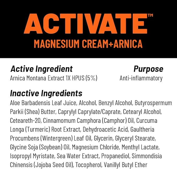 KT Health, Magnesium Cream, Activate - Warms & Loosens Tight Muscles - Use Pre-Workout to Reduce Stiffness