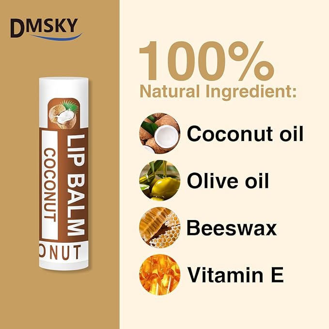 DMSKY 60 Pack Lip Balm, Natural