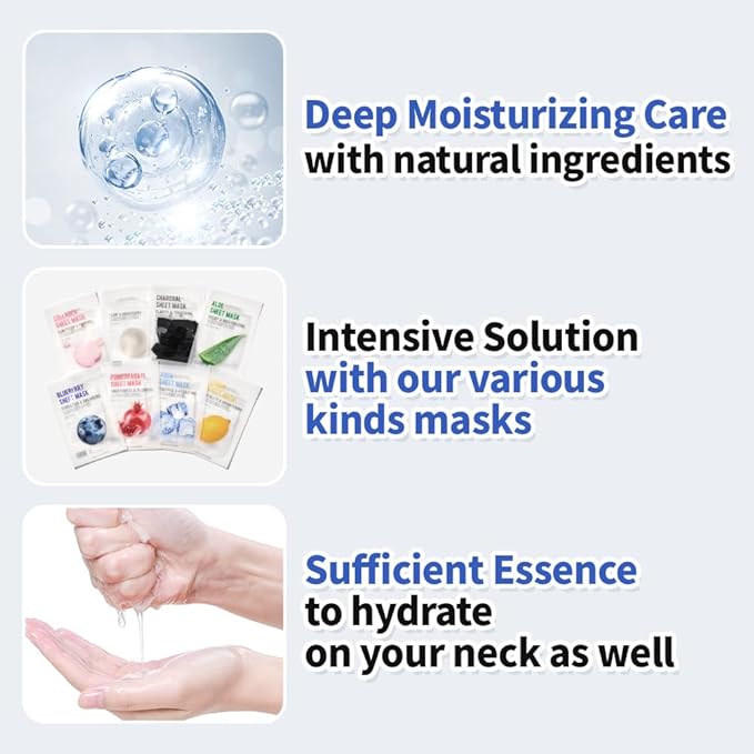EUNYUL Purity Korean Collagen Face Mask for Skincare 8 Types x 1 Set Hydrating and Nourishing