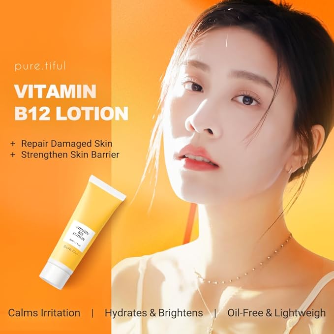 Vitamin B12 Lotion (30ml) – Deep Hydrating & Repair Cream • Soothes Dry Sensitive Skin • Anti-Aging & Collagen Boost • Fragrance-Free Moisturizer