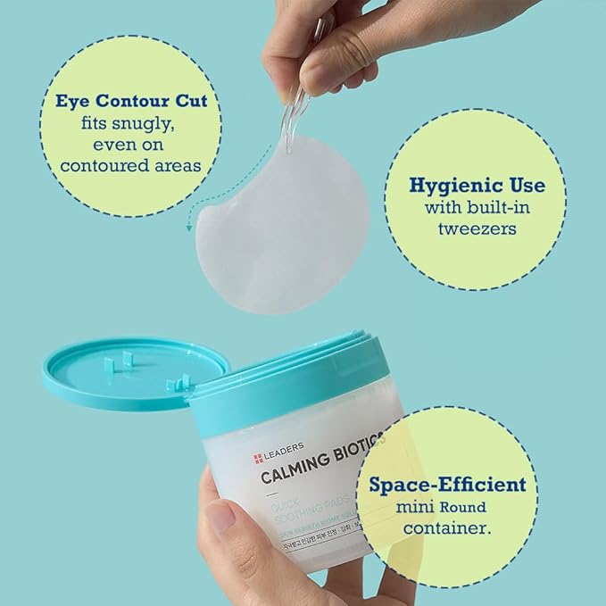 LEADERS Calming Biotics Toner Pad - Quick Soothing Instant Relief and Hydration for Dry and Sensitive Skin, 6-Type Cica Liposome Complex, and Plant Mucin Korean Skincare 80 Pads x 170ml