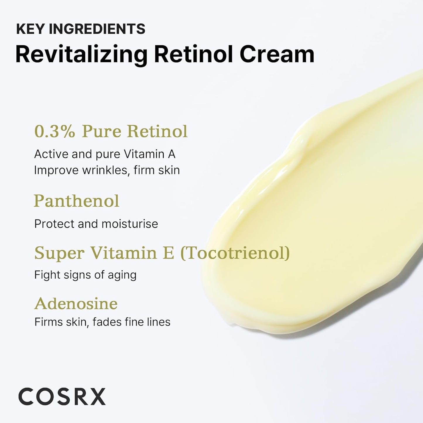 COSRX Retinol 0.3% Cream, 0.67 Oz, Anti-aging Eye & Neck Cream with Retinoid Treatment to Firm Skin, Reduce Wrinkles, Fine Lines, Signs of Aging, Gentle Daily Korean Skin Care