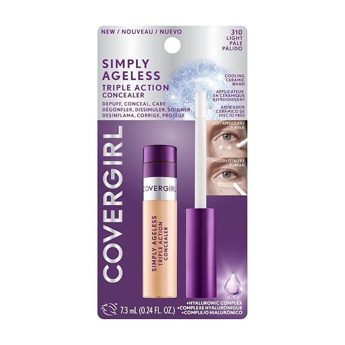 COVERGIRL Simply Ageless Triple Action Concealer, Light, Pack of 1