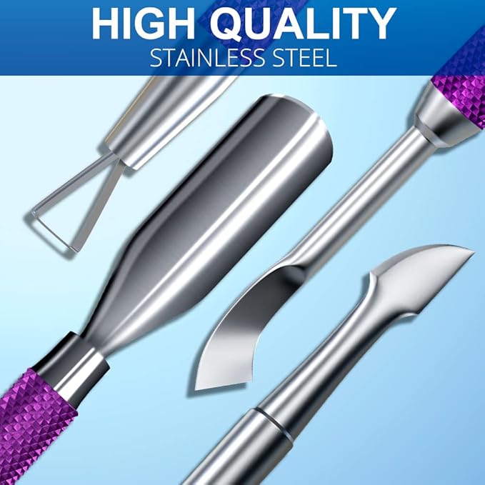 2PCS Metal Deep Purple Cuticle