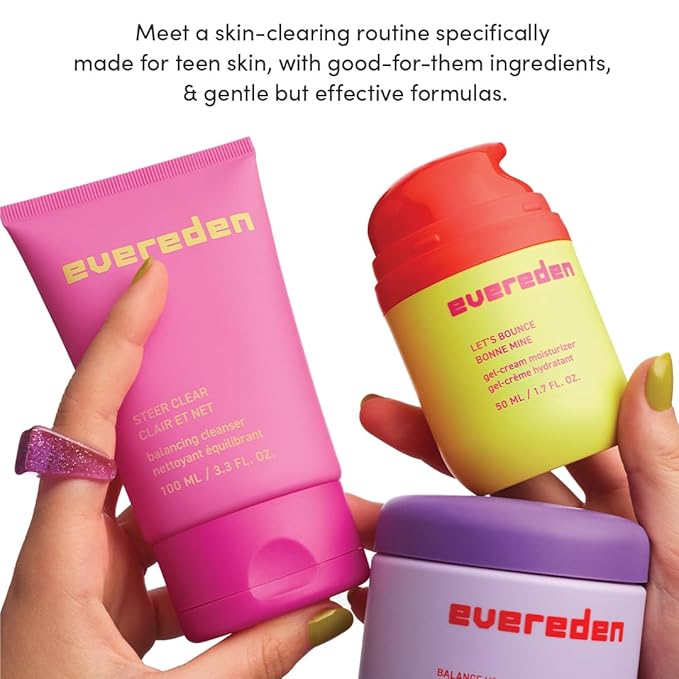 Evereden Steer Clear Balancing Jelly Cleanser: Clean & Vegan Teen Skin Care for Oily & Pimple-Prone Skin - Pre Teen Face Wash - Gently Cleanses Pores Without Drying