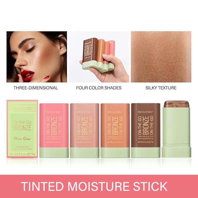 Cream Contour Stick,Bronzer Contouring Stick Facial Cream Highlight Lasting,01-Warm Glow