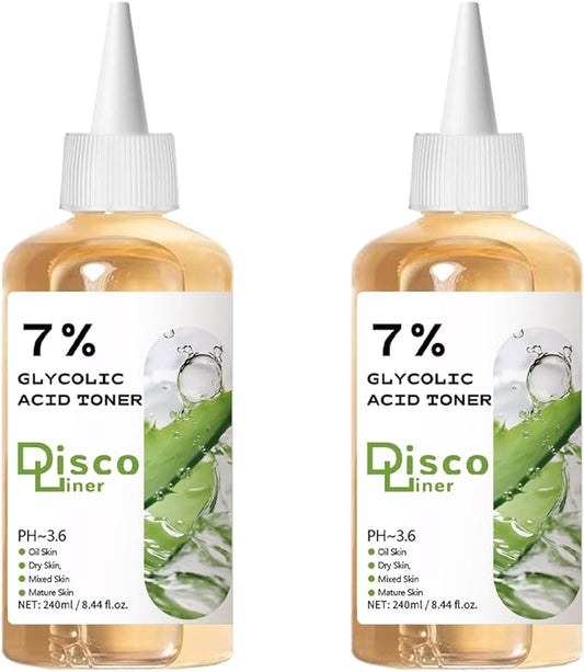 7% Glycolic Acid Exfoliating Toner, Hydrating Facial Toner, Smooth Glowing Skin, Even Skin Tone, Improve Skin Texture, Gentle Formula for Daily Use