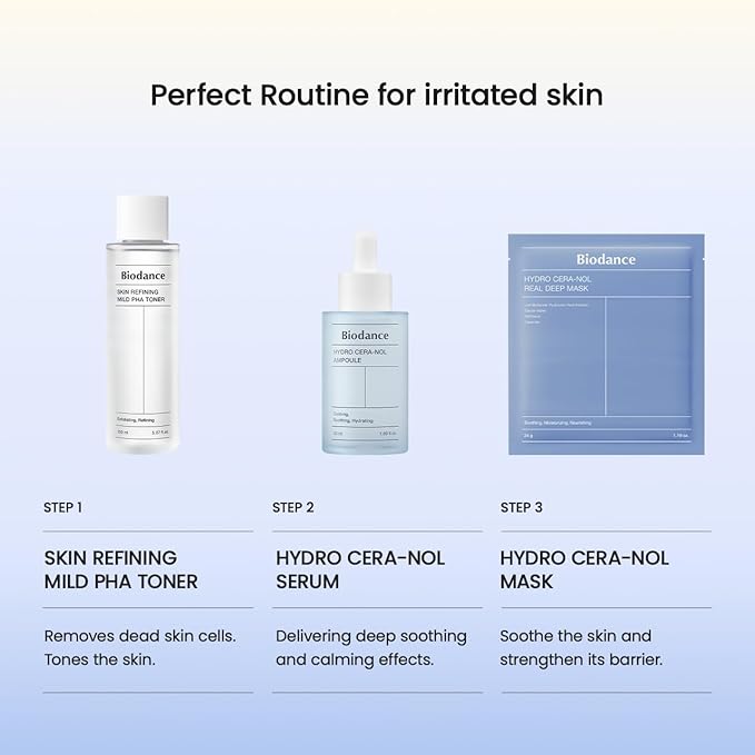 BIODANCE Hydro Cera-nol Real Deep Mask, Overnight Hydrogel Mask, Hydrating Facial Mask For Sensitive Skin, Redness Reducing & Quick Soothing Effect, 1.19oz(34g) x 4ea