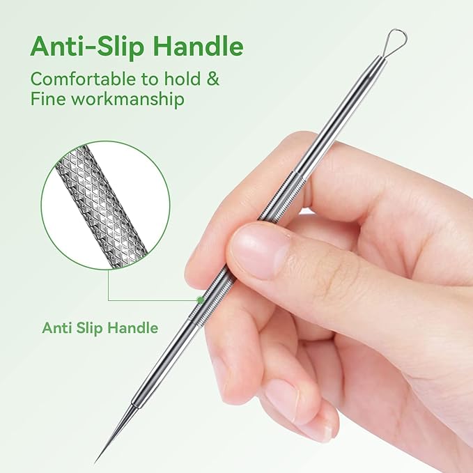 Pimple Popper Tool Kit,Blackhead Remover Tool 5 Pcs Blackhead Extractor Tool for Face Comedone Zit Acne Whitehead Blemish, Stainless Steel Extraction Tools Set