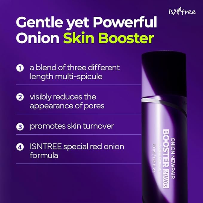 ISNTREE Onion Newpair Booster 2000s 1.69 fl.oz | Spicule Microneedling Facial Serum | Panthenol, Hyaluronic Acid, Collagen, Cica | Pore Care, Pigmentation, Skin Texture | Korean Skin Care