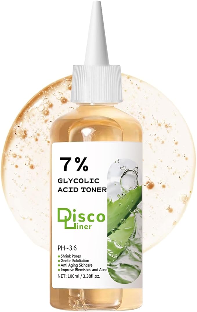 7% Glycolic Acid Exfoliating Toner, Hydrating Facial Toner, Smooth Glowing Skin, Even Skin Tone, Improve Skin Texture, Gentle Formula for Daily Use