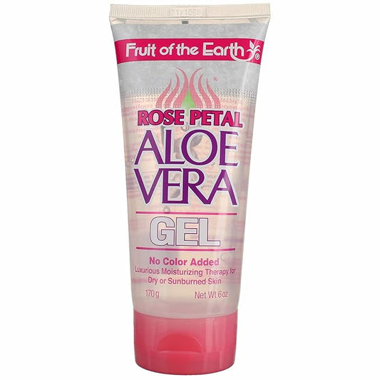 Fruit of the Earth Aloe Vera 100% Gel, Rose Petal, 6 Oz