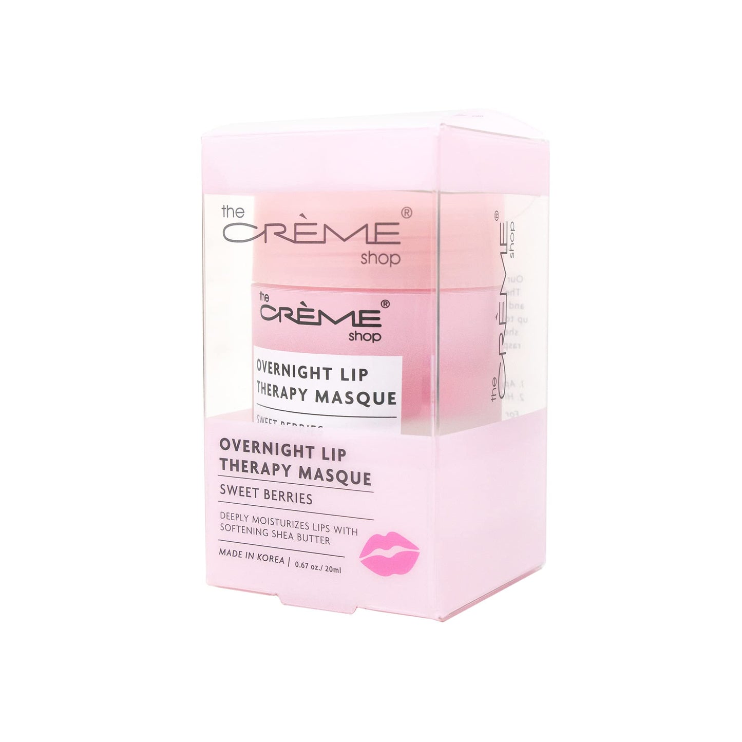 The Crème Shop Overnight Lip Therapy Masque - Korean Lip Sleeping Mask with Moisturizing Shea Butter for Dry Lips (Sweet Berries)