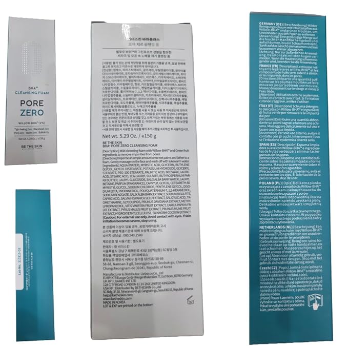 [Be the Skin] BHA+ Pore Zero Cleansing Foam 5.07 fl oz / 150 ml | Face wash cleanser for pore care and sebum control | For sensitive and combination skin