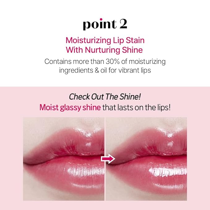 ETUDE Glow Fixing Tint #5 Mauvement | Non-sticky Glossy Shine Lip stain | Fills up with comfortable moisture | Tinting for dry lips