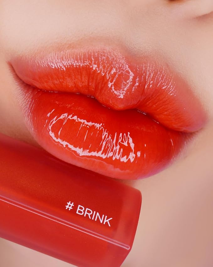 HOLIKA HOLIKA Heart Crush Glow Lip Tint Air – Korean Lip Tint with High Shine Juicy Fruit Jam Colors Lip Stain – Hydrolyzed Collagen & Vitamin C (10 BRINK)