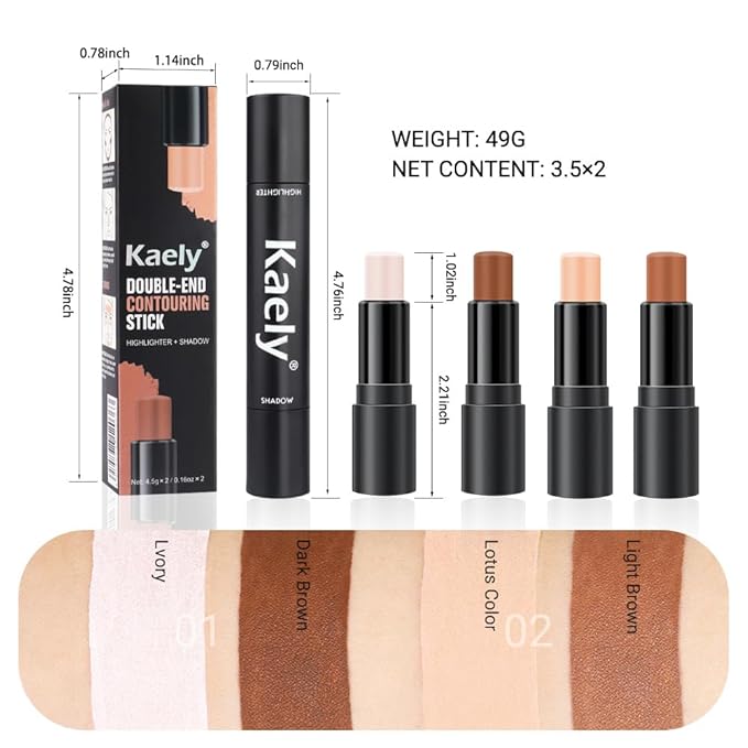 evpct 4 Color Contour Stick Makeup Set Concealer