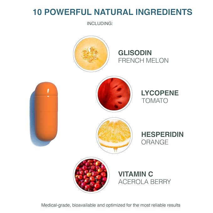 Glisodin Skin Nutrients Advanced Skin Brightening Formula – for Brighter, Clearer, and Firmer Complexion – Helps Reduce Blemishes - 90 Capsules