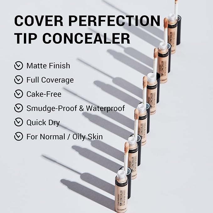 THE SAEM Cover Perfection Tip Concealer, Liquid Multi-Use Rich Beige) 0.2 fl.oz