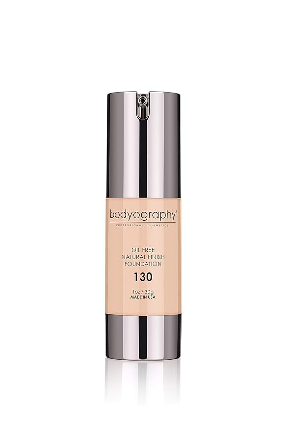 BODYOGRAPHY - NATURAL FINISH Foundation (Light #130): Oil-Free Gluten-Free, Paraben-Free
