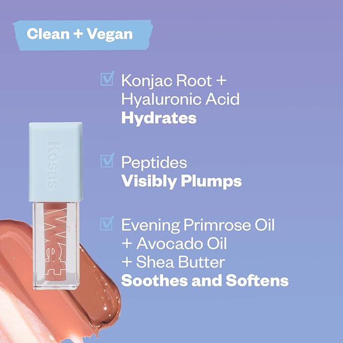 Kosas Wet Lip Oil Gloss| Juicy, Plumping Treatment, (Revealed)