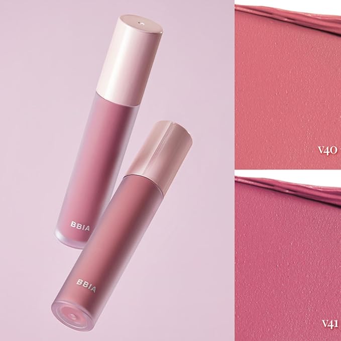 BBIA Last Velvet Tint - Soft & Creamy Matte Finish Lip Stain, Blur Effect with Velvety Texture, Long-Lasting, High Pigment, Lightweight, Non-Drying, Vegan, Korean Lip Makeup (V40 SUMMER ROSE)