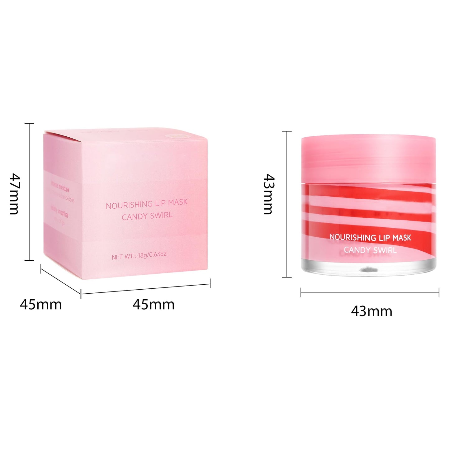 BEUKING Nourishing Lips Mask with Candy Swirl, Moisturizing & Hydrating Lip Mask, Colored Fruity Lip Balm, Smooth Lip Lines Anti-chapped Lip Cream Long Lasting Lip Tint For Lip Care (06# Dark Red)