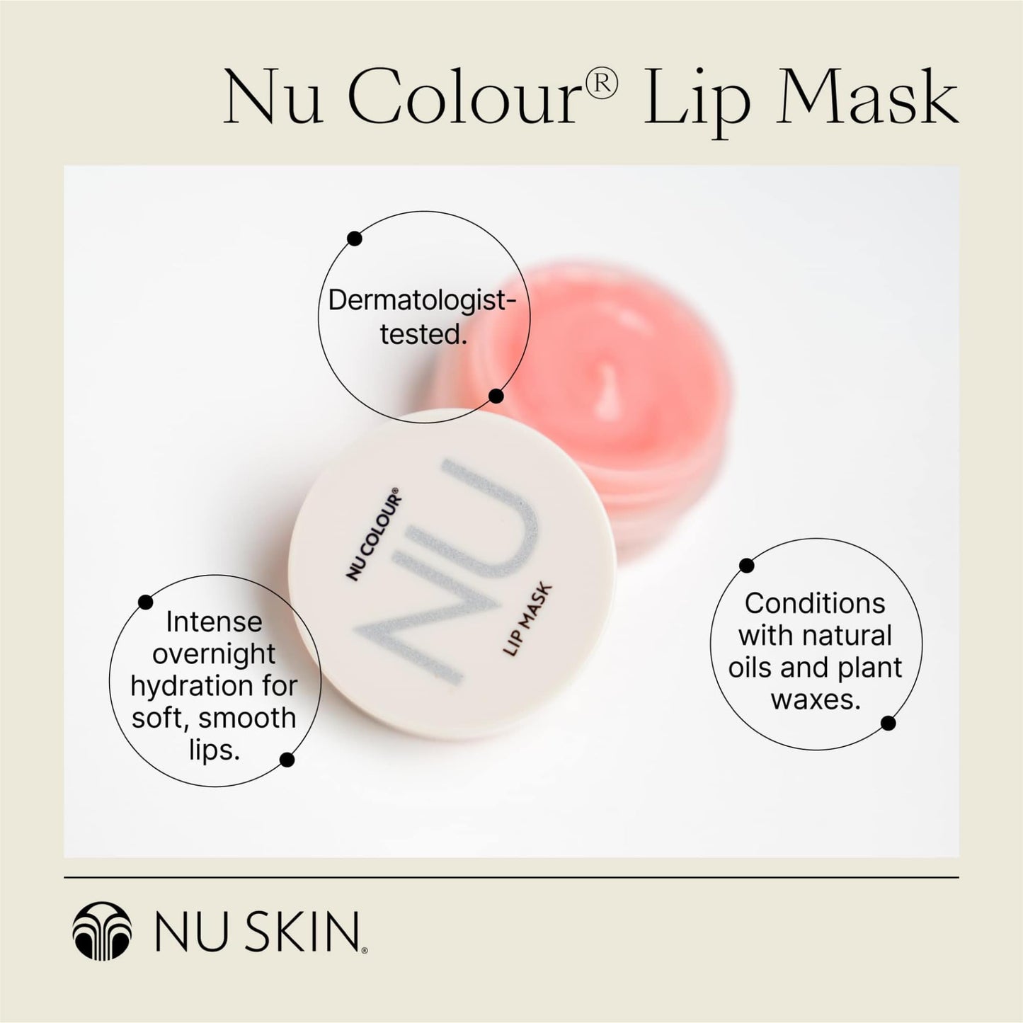 Nu Skin Nu Colour Lip Mask | Deep Moisturization & Overnight Lip Repair | Hydrating Care for Dry, Chapped Lips | Intensive Nourishment for Soft, Smooth Lips | 10g Tube