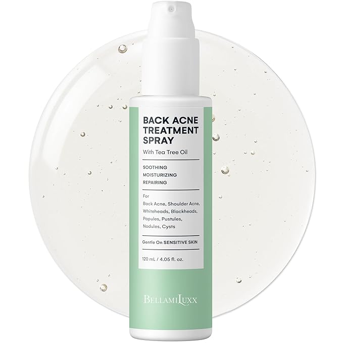 Body and Back Acne Treatment Spray: 2% Salicylic Acid & Tea Tree Oil Bacne Spray for Clear, Soothe & Moisturize - Effective for Men, Women, Teens with Back, Shoulder, Arm, and Chest Acne