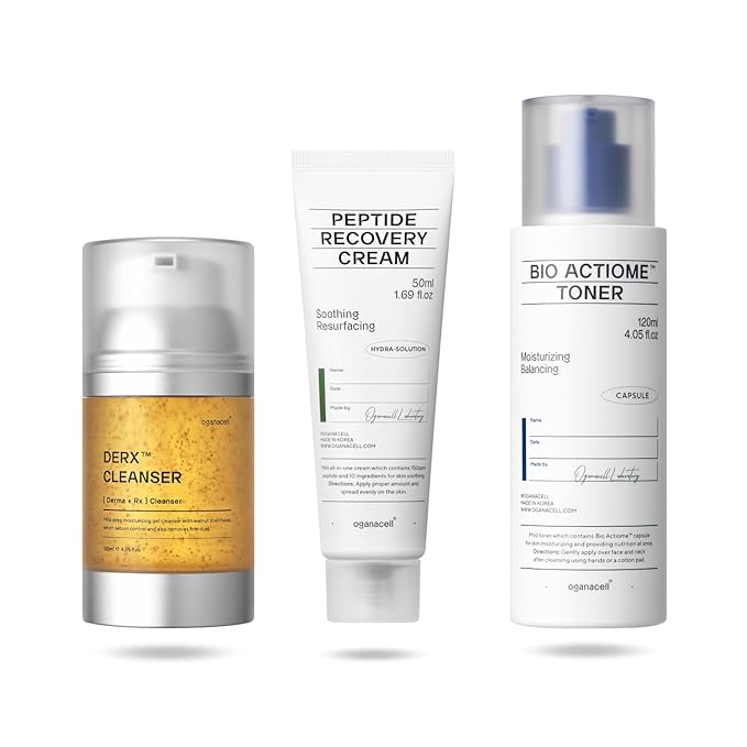 Oganacell Limited Set [DERX Cleanser 4.05 fl oz] + [Kombucha Toner 4.05 fl.oz] + [Recovery Cream 1.69fl oz]