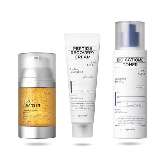 Oganacell Limited Set [DERX Cleanser 4.05 fl oz] + [Kombucha Toner 4.05 fl.oz] + [Recovery Cream 1.69fl oz]