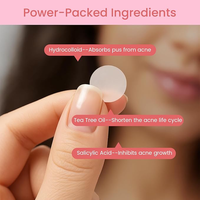 AUSLKA Pimple Patch Bulk, 720 Pimple Patches for Face, Hydrocolloid Spot Patch Stickers for Zits& Blemishes, Suitable for Body, Cheek, Forehead, Chin and Back (8mm, 10mm,12mm)