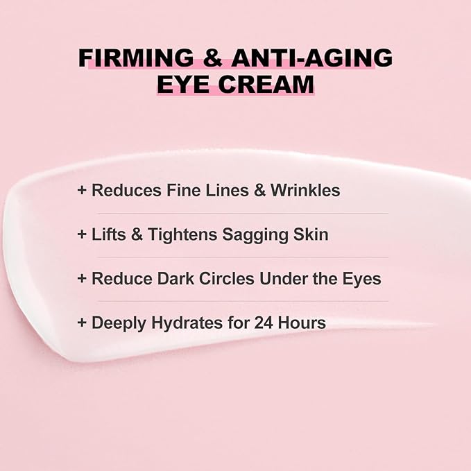 Firming Eye Cream for Dark Circles & Wrinkles, Under Eye Cream with Dendrobium Nobile Extract, Hyaluronic Acid & Peptides | Anti-Aging Eye Treatment, Under Eye Bag Cream & 24H Hydration, 0.5 oz