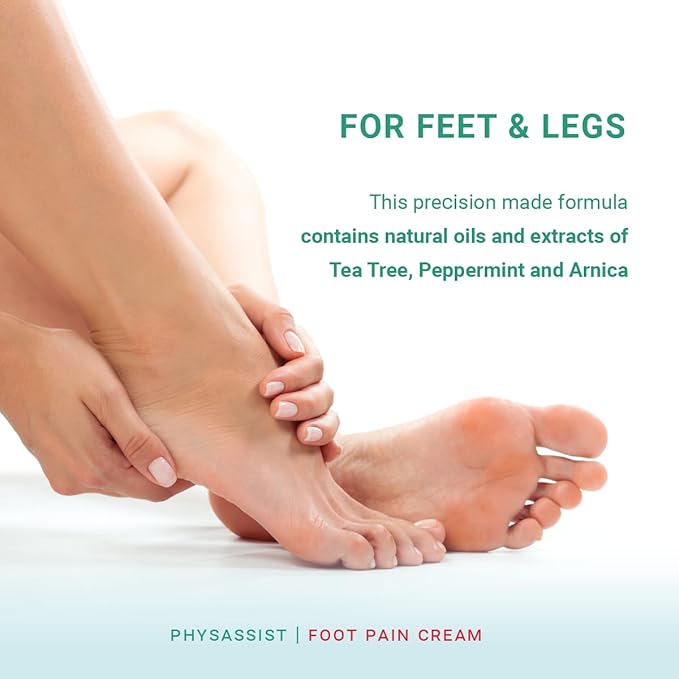 PhysAssist Soothing Foot Cream to Feet and Legs (Three - 4 oz jars) Soothing to feet and Legs.