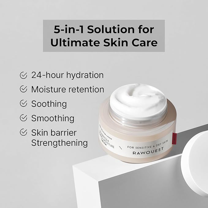 Echinacea Calming Moisture Cream for Moisturizing, Skin Barrier Repair, Antiaging & Hydration with Triple Hyaluronic, Adenosine, Panthenol for Dry & Sensitive Skin (1.7 Fl Oz/ 50 ml)