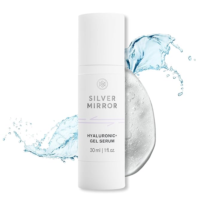 Hyaluronic Acid Serum for Face (1 Fl Oz) Gel Serum for Face, Hydrate, Plump, Brighten, Tone and Smooth the Appearance of Wrinkles, for All Skin Types, By Silver Mirror
