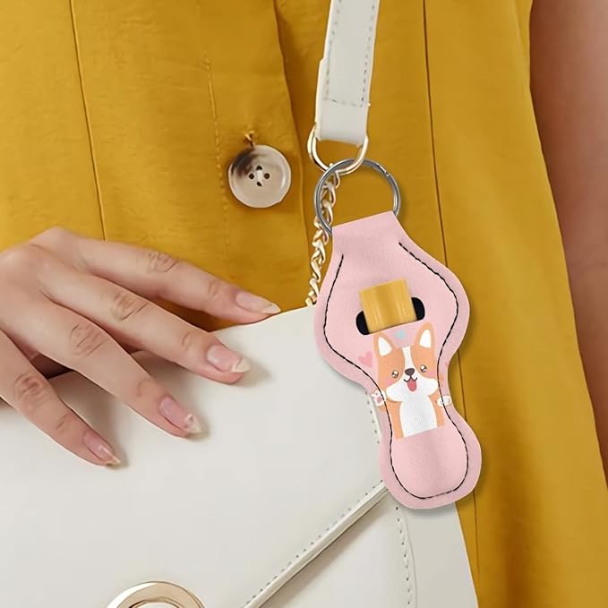 Chapstick Holder Keychain for Lipstick Lip Girls