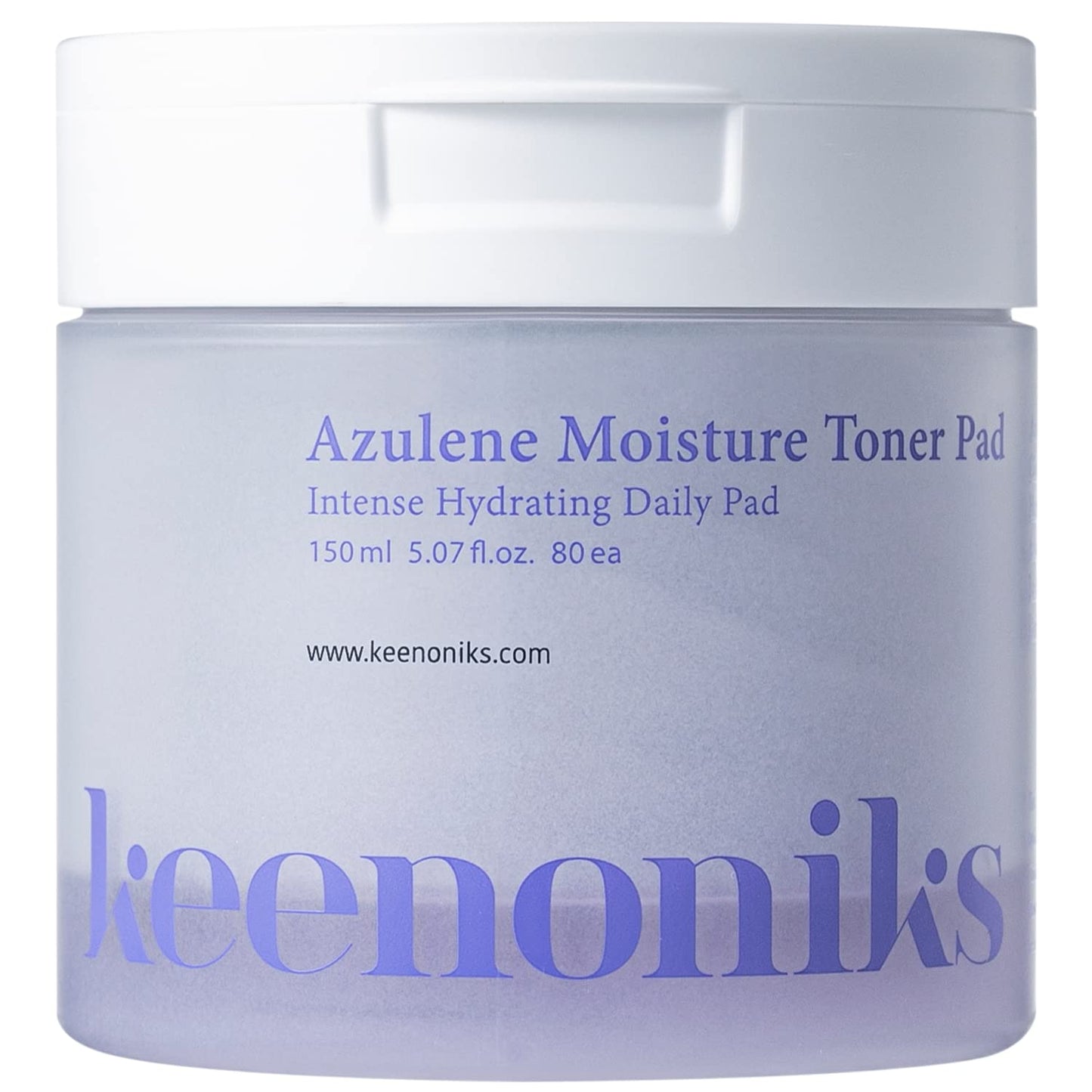 keenoniks Azulene Moisture Toner Pad - Anti-flammatory & Hydrating Facial Pad with Chamomile Extract, Panthenol & AQUAXYL for Red, Sensitive SkinㅣKorean Skincareㅣ 80 Pads (5.07 Oz)
